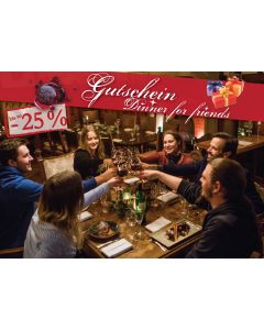 Dinner for friends für Vier (einlösbar nur bis zum 31.12.2026)